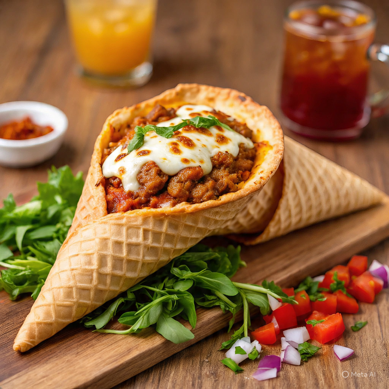 Malai Boti Cone Pizza